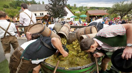 Press festival in the Styrian wine region of Klöch | © Thermen- & Vulkanland | Harald Eisenberger