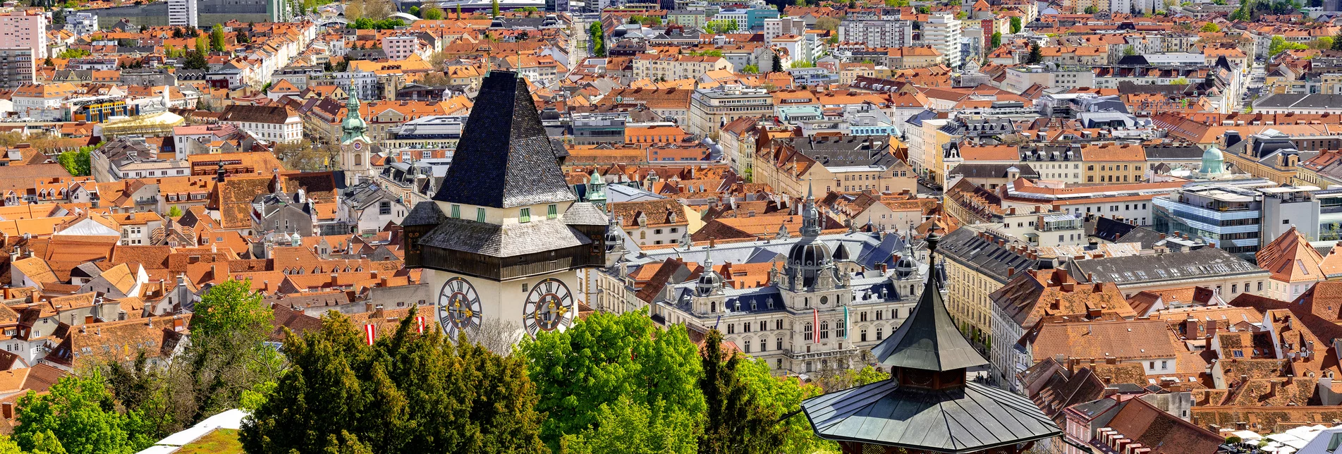 Aussicht vom Grazer Schlossberg | © Graz Tourismus | Harry Schiffer