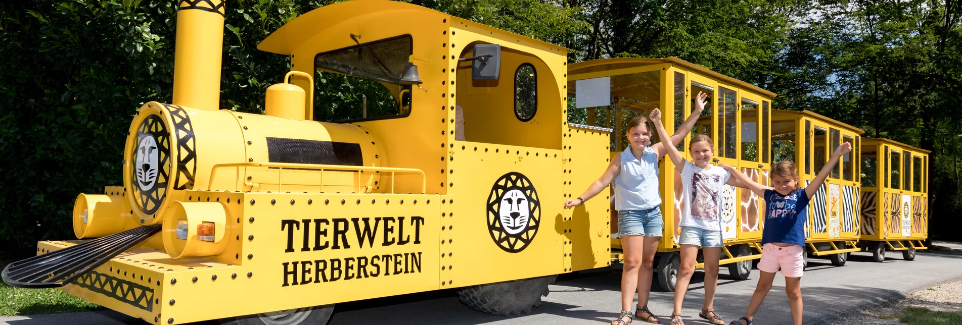 Kinder vor dem Bummelzug | © Tierwelt Herberstein