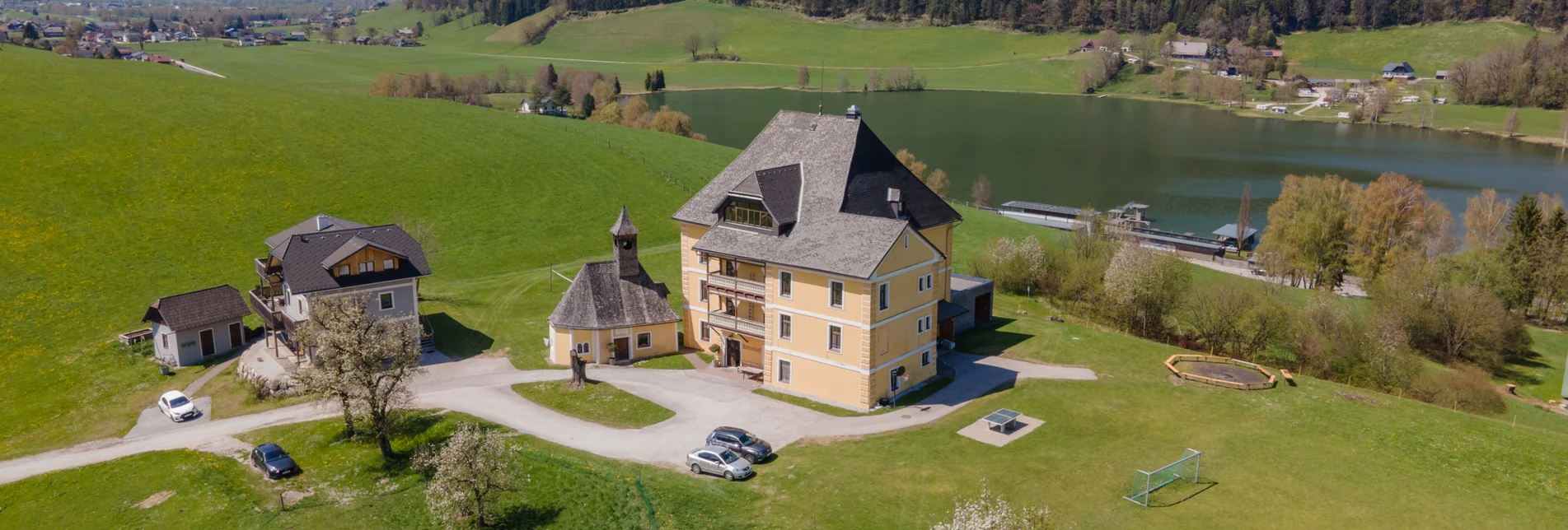 uttererschlössl und Putterersee von oben