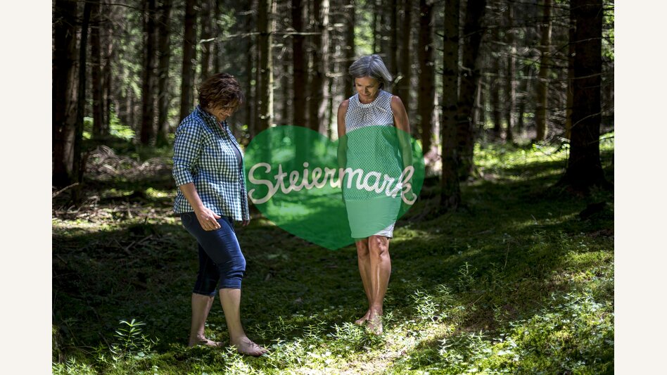 Waldbaden mit Waldpädagogin und Grünkraft-Begleiterin Claudia Gruber im Naturpark Zirbitzkogel-Grebenzen | © STG | Tom Lamm