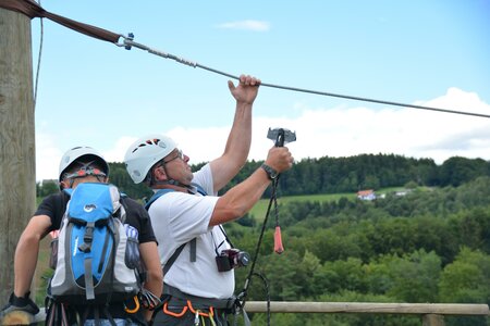 Skringer am Seilrutschen | © Weingut Buschenschank Skringer | Skringer