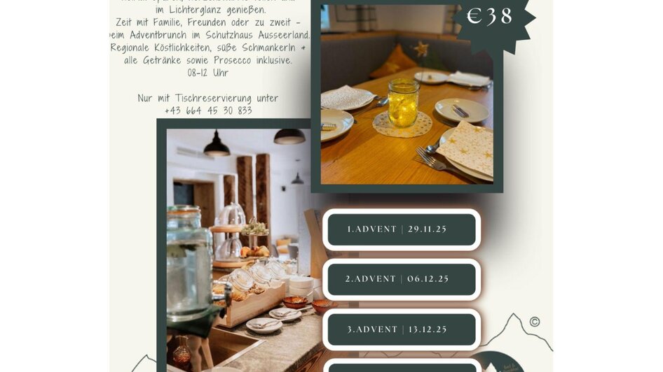 Adventbrunch Plakat | © Adventbrunch_2025_Das Schutzhaus_Bad Ausse_Stefanie Pressl