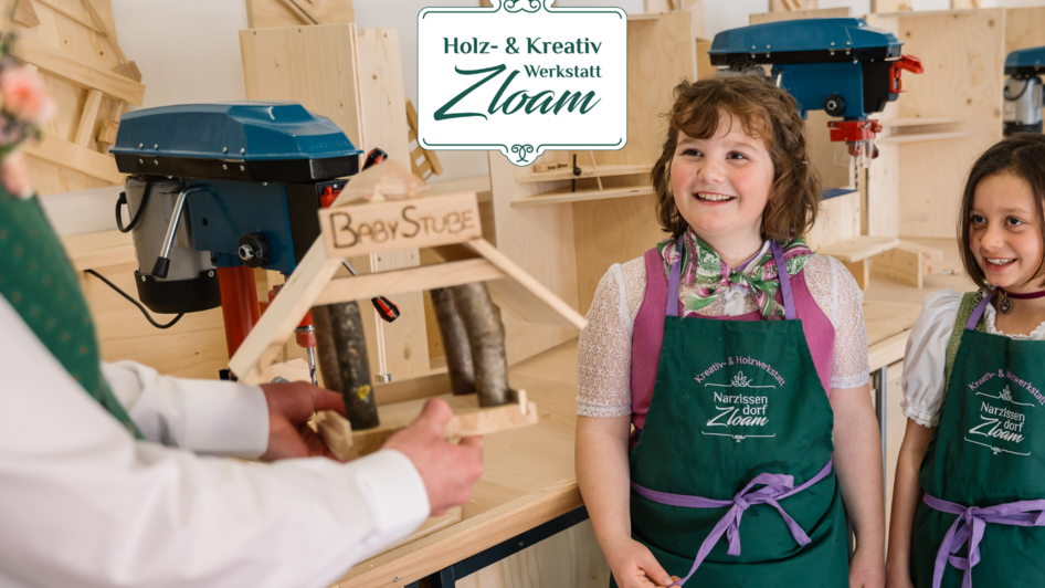 Narzissendorf Zloam, Holzwerkstatt, Vogelhaus | © Narzissendorf Zloam, www.zloam.at