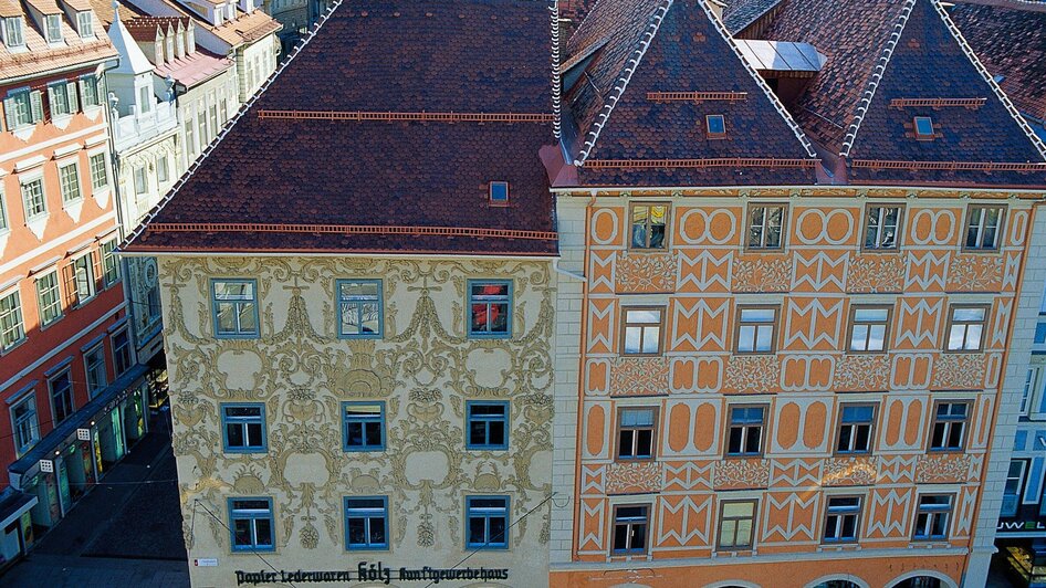 Luegghaus mit barocker Fassade in Graz | © Graz Tourismus-Hans Wiesenhofer
