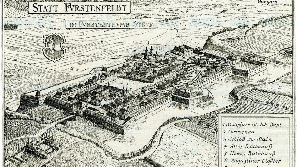 Historischer Kupferstich der Festungsanlage | © Museumsverein Fürstenfeld