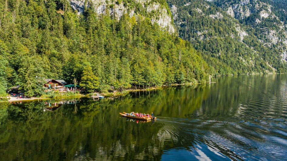 Fischerhütte Toplitzsee, Grundlsee, Luftansicht | © Andreas Syen