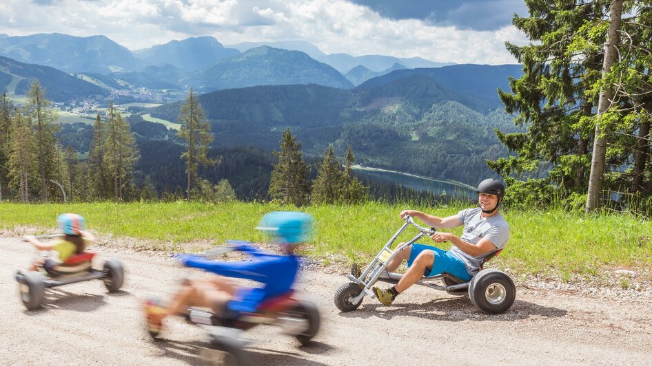 Mountaincartfahrt mit Ausblick | © Bergbahnen Mitterbach | Fred Lindmoser