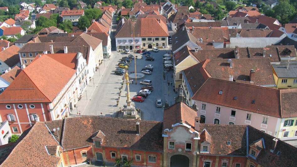 Hauptplatz Pöllau_Luftaufnahme_Oststeiermark | © Tourismusverband Oststeiermark