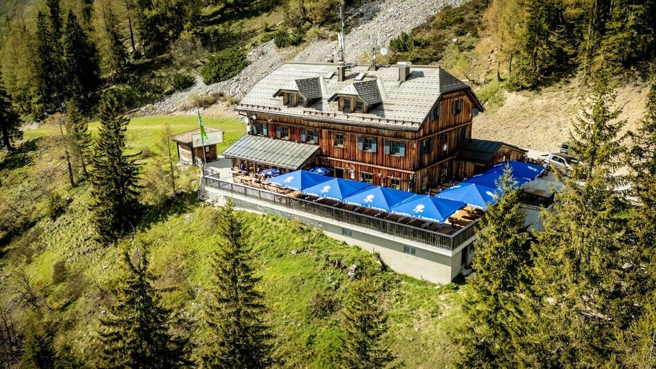 Loserhütte, Altaussee, Luftaufnahme | © Chris Gütl