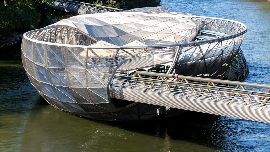 Murinsel Café - Luftaufnahme | © Graz Tourismus - Harry Schiffer