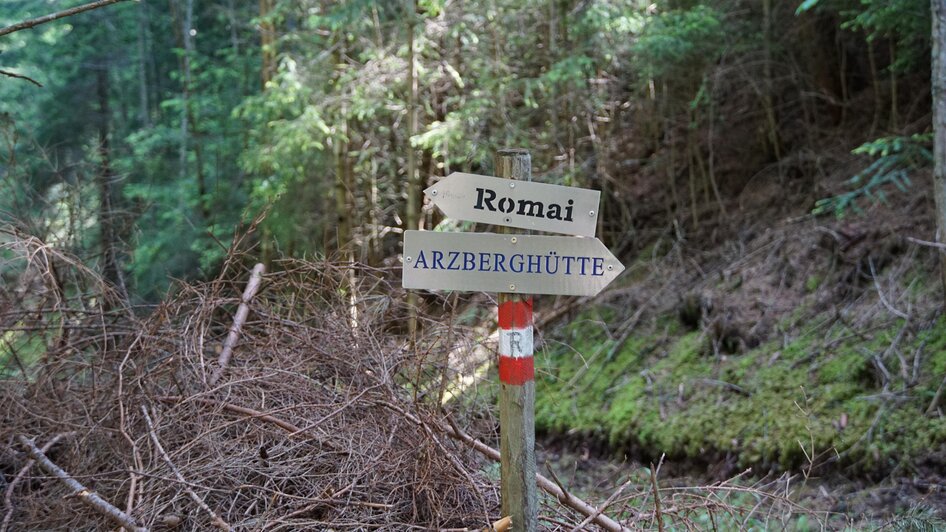 Wegweiser im Wald_Oststeiermark | © Oststeiermark Tourismus