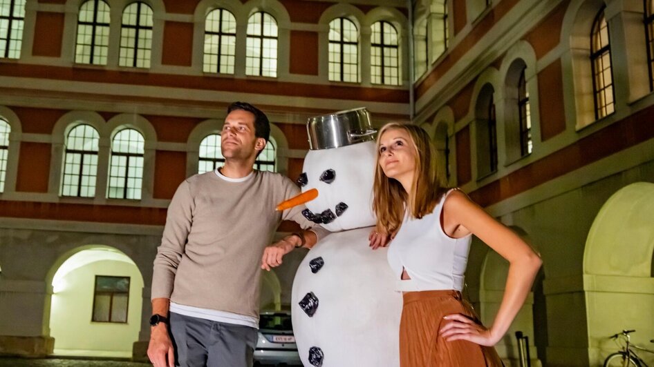 Schneemann im Hof des Priesterseminars Graz | © Graz Tourismus-Werner Krug