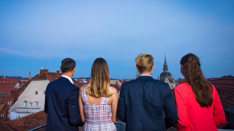 Tagescafé Freiblick - Abendlicher Ausblick | © Graz Tourismus - Werner Krug