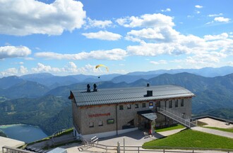 Terzerhaus mit Paragleiter | © Bergbahnen Mitterbach