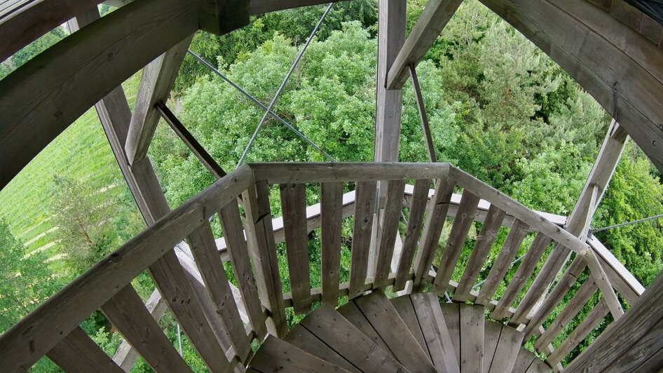 Wendeltreppe nach oben und wieder zurück nach unte | © TVB Thermen- & Vulkanland