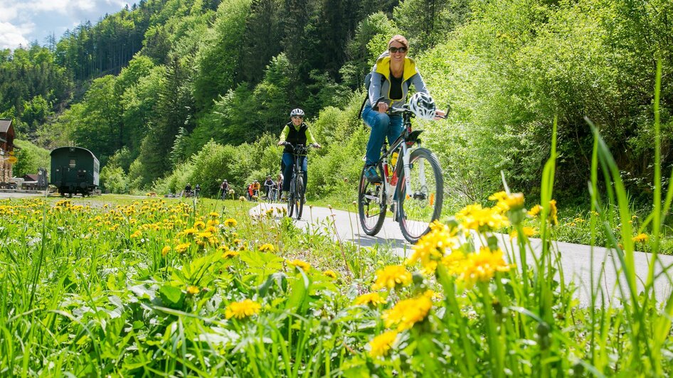 Radfahren am R5 bei der Röststation | © Naturpark Mürzer Oberland