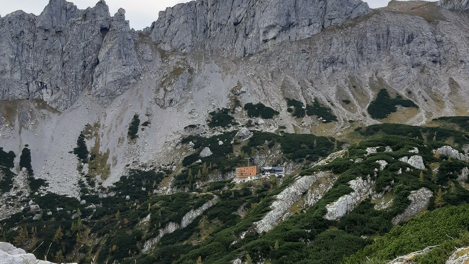 Die Voisthalerhütte liegt in der Oberen Dullwitz