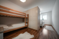 Bedroom 1 with bunk bed and double bed