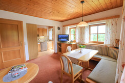 Gemütlicher Wohnraum mit Küchenecke