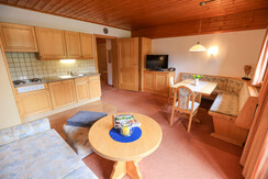 Gemütlicher Wohnraum mit Küchenecke