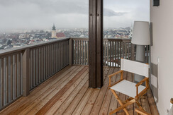 Bedroom 3 with terrace and view to schladming