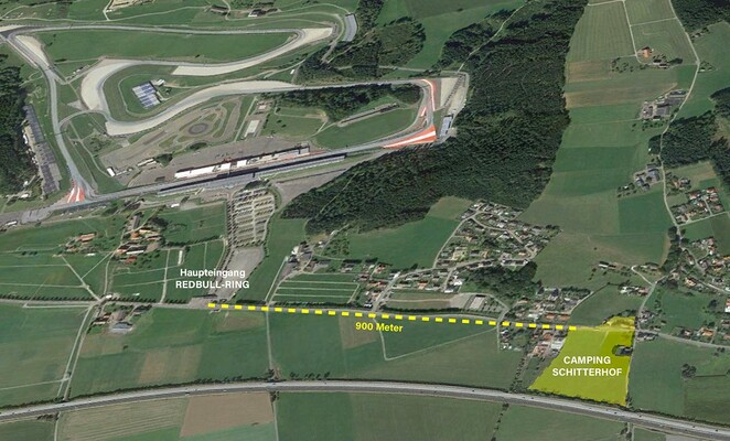 Only 900 m from the main entrance of the Red Bull Ring | © Camping Weiß