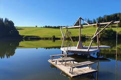 Badeinsel und Floß Camping am Badesee