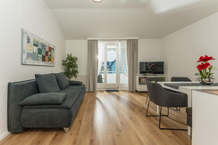 Open living room with cozy interior