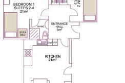 Ap. Dachstein Floorplan - with 2 bedrooms.