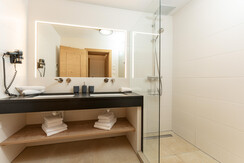 Bathroom with shower & double washbasin
