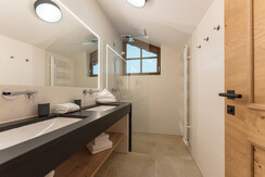 Bathroom with shower & double vanity