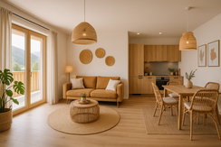 Wohn-/Esszimmer: mit KI erstellt