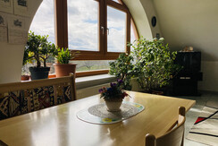 Aussicht aus dem Frühstücksraum im Gästehaus Dao