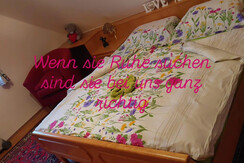 1. Schlafzimmer im Ferienhaus Waldesruh