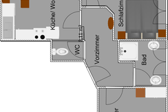 Grundriss App 1 (2 Schlafräume)