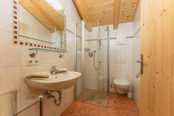 App. Red bathroom with toilet