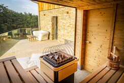 Blick von der Sauna im Chalet Goldfuchs