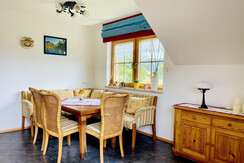 Kitchen with a cozy seating area
