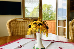 Küche mit Balkonzugang