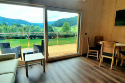 Hofchalets Nikola 1001m Seehöhe, Ausblick Terrasse