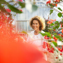 Glashaus für die Blumen und Kräuter