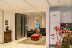 View to the cozy living area