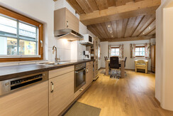 Kitchen with view to the living room
