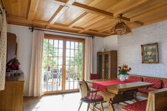 rustic farmhouse parlor with direct access to the countryside