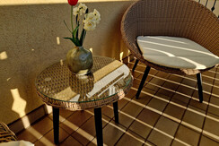 Balkon Nahansicht Sitzbereich