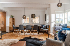 very spacious kitchen-living room with comfortable sitting area