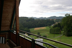 Aussicht vom Balkon der Wohnung Sunn-Seitn