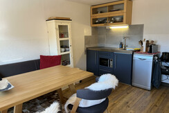 dinner table and kitchen