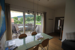 Pilgerherberge FeWo klein Esszimmer mit Blick auf 